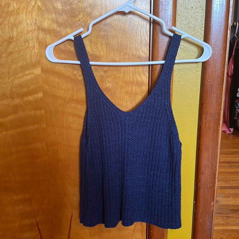 Navy blue knitted tank top